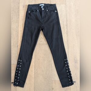 Good American Good Legs, Black Lace Up Jeans